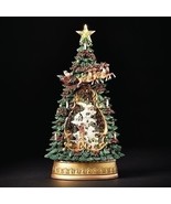 13.5&quot;H LIGHTED SWIRL VILLAGE TREE &amp; CHURCH; SANTA &amp; SLEIGH - $188.05