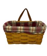 Longaberger 2001 Rectangle Medium  Key Basket w/ Red/Green Liner - $18.99
