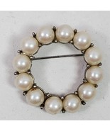 Vintage Akoya Pearl Brooch Pin 1.5 Inch Round - $64.50