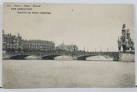Spain San Sebastian Puente De Maria Cristina c1907 to Germany Postcard L6 - £8.75 GBP