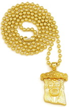 Jesus Halskette Neu Gekrönt Mini Anhänger 68.6cm 3mm Kugel Stil Kette - $10.84+