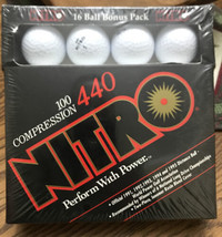 New Nitro 440 Lot Of (16) Golf Balls 100 Compression 1990's (Sealed Package) - $17.09