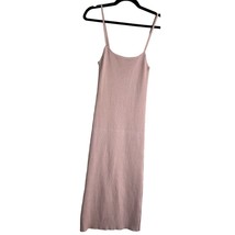 Olivaceous Slip Dress Womens Size M Pink Ribbed Knit Midi Spaghetti Stra... - £16.12 GBP