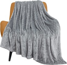 Toonow Fleece Blanket Super Soft Cozy Throw Blanket 50&quot; X 60&quot;,, Light Grey - £23.48 GBP