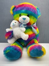 Dan Dee Bear 19 inch Rainbow Plush Stuffed Animal Toy 2016 Baby Toddler - £14.55 GBP