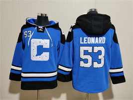 Men&#39;s Indianapolis Colts #53 Shaquille Leonard Blue Pullover Hoodie - £60.67 GBP