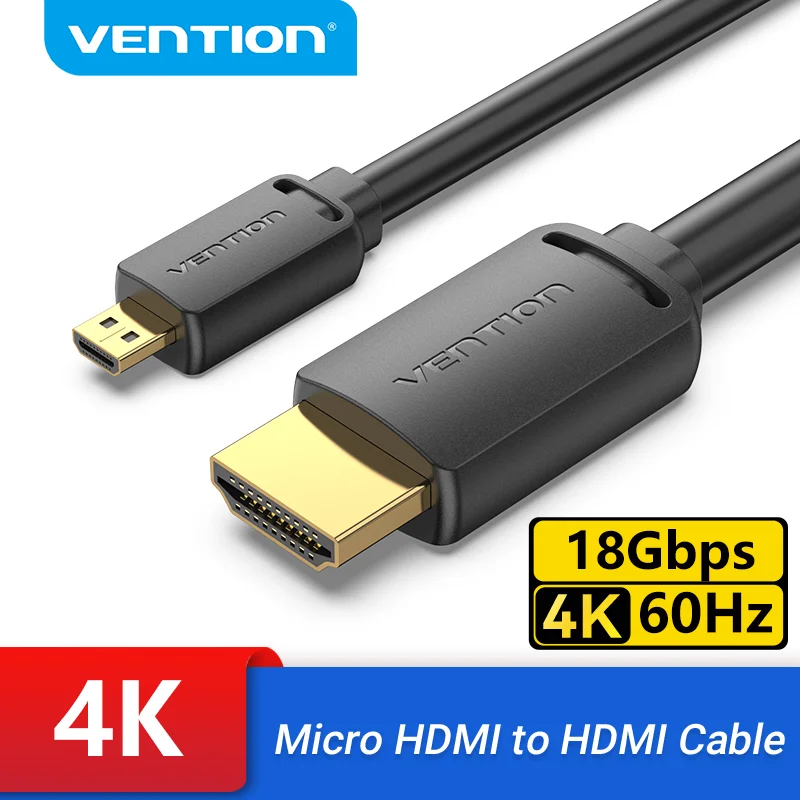 Vention Micro HDMI to HDMI Cable 4K Mini HDMI Male to Male Cord for GoPro B Came - £18.78 GBP