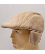 D &amp; Y, NY Tan Faux Suede Winter Newsboy Cap Ear Flaps Soft - $283.86 MXN