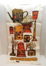 KayDee Handprints Coffee Pots Folkart Pure Linen Tea Kitchen Towel 100% ... - $15.99