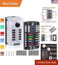 Durable 12-Way Blade Fuse Holder with Protection Cover - Automotive &amp; Ma... - $60.00