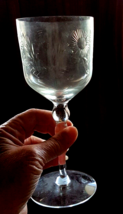 Lady Ruby Glastonbury Lotus Water Glass Mcm Tall 7.75&quot; Goblet Ball Stem Stemware - £7.06 GBP