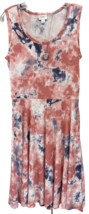 NWT LuLaRoe Medium Pink White Blue Tie Dye Knit Fabric Nikki Sleeveless ... - $44.54