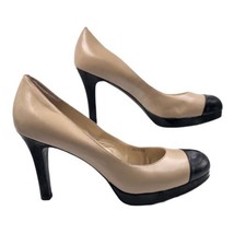 Tahari Beige Leather with Black Patent heels 9M - $42.08