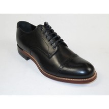 00107, Stacy adams Leather Shoes Cap Toe Oxford Lace Up Black image 2