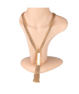 Multi Strand Gold Tone Necklace with Tassel - $60.13 CAD