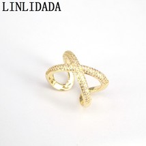 10Pcs Fashion crystal cz ring, adjustable plated Cross shape cubic zircon ring,p - £22.58 GBP