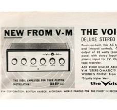 1960 VM Deluxe Stereo Amplifier Advertisement Vintage Voice Of Music DWF27 - $19.99