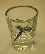 Ring Necked Pheasant Whiskey Shot Glass Silver Rim Federal Bar Barware - £10.27 GBP