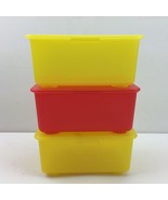 IKEA Glis Box Stackable Lid Yellow Red Organize Set 3 904.661.55 - £23.52 GBP