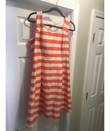 Women’s Orange and White Stripe Dress Size 10 - $408.35 MXN