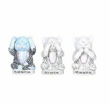 Pacific Giftware Master Meow See, Hear, Speak no Evil Figurines Set of 3 - £20.38 GBP