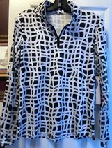 NWT Ladies GOTTEX Black & White Golf Tennis Long Sleeve Mock Shirt XS S M L & XL image 2