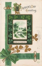St Patricks Day Greeting~A Bit Of Irish SOIL-GILT SHAMROCKS~1912 Postcard - £5.30 GBP