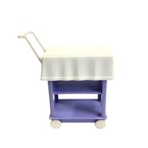 Barbie Grand Hotel Replacement Serving Cart  Mattel 2001 Purple White 6.25 in ht - £17.79 GBP