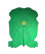 Green Frog Blanket Bed Nursery Wall Decor Green Large Bullfrog Yellow Fl... - £48.21 GBP