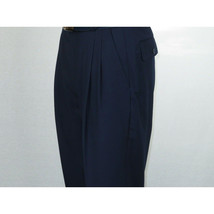 Men Apollo King Banded Collarless suit Mandarin 5 Buttons Wide leg M5-2 Navy image 12