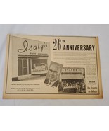 VINTAGE 1958 Isaly&#39;s Dairy 26th Anniversary Newspaper Advertisement - £15.49 GBP