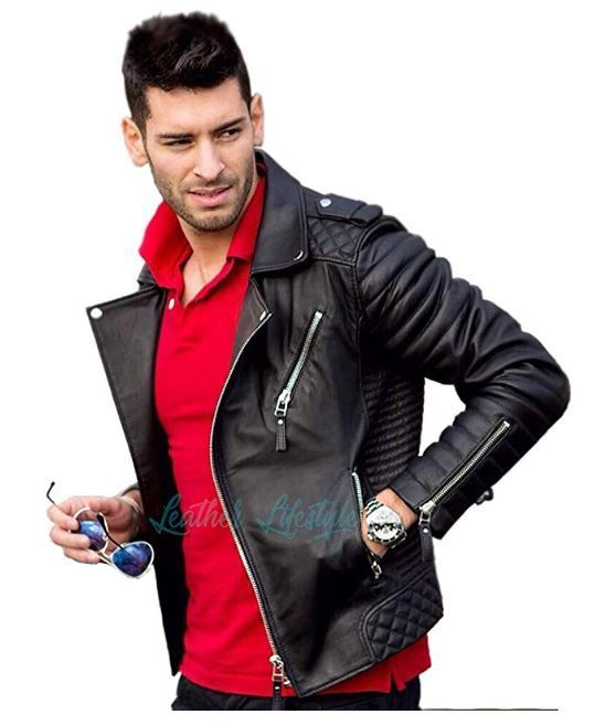 NEW Men's Genuine Lambskin Leather Black Biker Motorcycle Jacket 2019