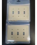 Brainerd Light Almond Triple Switch Plate Architectural Lot of 2 --3575042 - £15.55 GBP