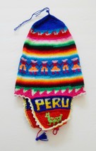 Peru Children’s Cone Hat Hand Knit Multi Color Wool Blend Vintage - £23.44 GBP