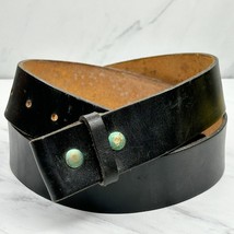 Black Thick Leather No Buckle Belt Strap Size 42 Mens - £13.23 GBP