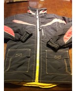 DIADORA Men&#39;s Windbreaker Jacket w/ Hidden Hood size Medium Black/Yellow... - $30.19