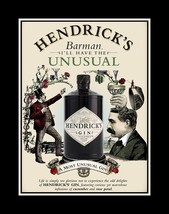 Hendrick's Most Unusual Gin Barman Ad Poster Print Martini Bar Wall Art Gift  - £17.57 GBP - £31.96 GBP