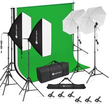 Yesker Photography Lighting Kit 8.5X10Ft Backdrop Support Equipment System - $211.16