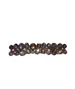 MULTI COLOR BROWN LUCITE JEWELED METAL HAIR BARRETTE- All Stones Present - $21.78