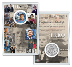 Whitehouse John F Kennedy 100th Birthday 2017 Kennedy Half Dollar w/ 4x6 JFK*100 - £9.72 GBP