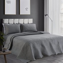 Hombys Extra Large King Bedspreads, 128 X 120, 3 Pcs. Quilt Set,, Dark G... - £67.88 GBP