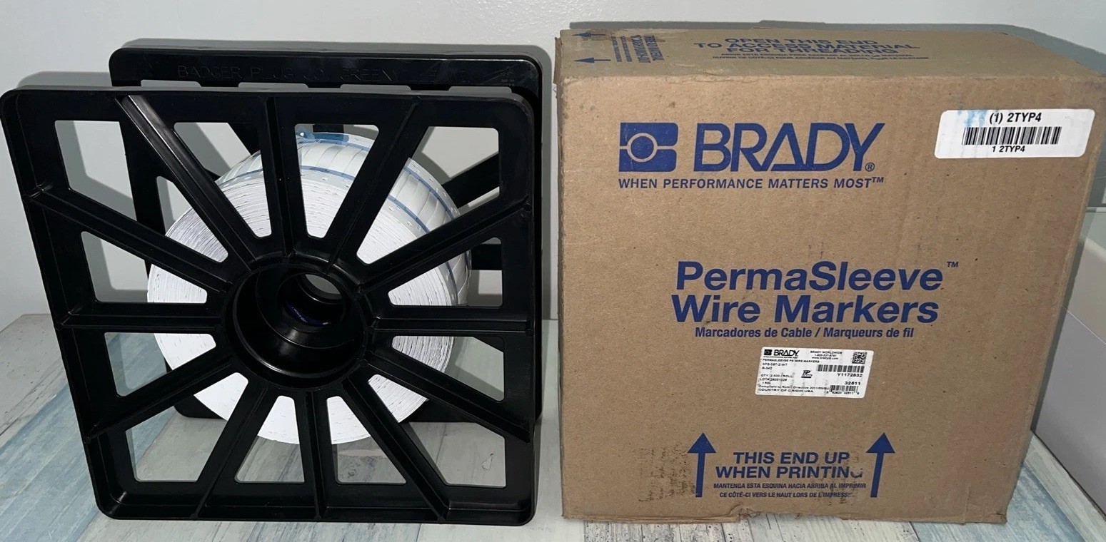 BRADY 3PS-187-2-WT PERMASLEEVE PS Wire Markers, B-342 ~2,50/Roll Item image 2