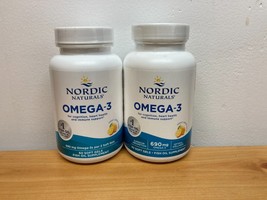 Lot of 2 Nordic Naturals Omega-3 Suplement 120 Total Lemon Flavor Softgels-2026 - $24.09