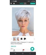 Cropped Grey Straight 5&quot; Capless Wig - $108.26 CAD