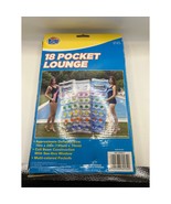 18 Pocket Rainbow Lounger 75&quot; x 28&quot; Retro Pool Inflatable Blue Lounger - $47.39 CAD