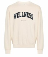 Sporty &amp; RichWellness Ivy Crewneck Sweatshirt in Cotton, Cream/Navy, NWT... - $143.54