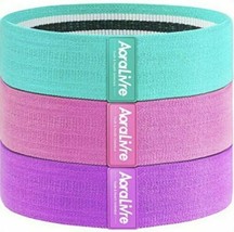 AoraLivre  Strength Fabric Booty Bands 3 Pack Set-Workout Program Exercise Guide - £7.46 GBP