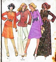 Misses&#39; Dress, Top, Skirt &amp; Cummerbund Vtg 1975 Mc Calls Pattern 4590 Sz 12 Uncut - £9.59 GBP