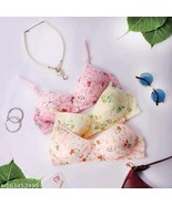 Bra Pack Of 3 Bra Sets Women&#39;s Bra Cotton Padded Bra Girls Non Wired Pus... - $22.49