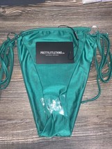 Pretty Little Thing Women&#39;s Green Ring Tie Side Bikini Bottom US 6/UK 10 NWT P - £15.00 GBP